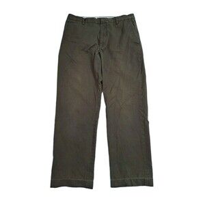 Banana Republic Mens 36x34 Dawson Straight Leg Relaxed Green Brown Chinos Pants